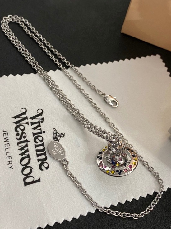 Meet the Posher Jewelry - Vivian Westwood Rainbow Large Spherical Crystal Ring Pendant Necklace